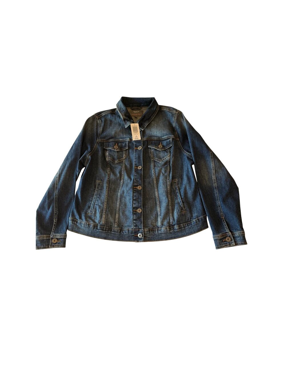 NWT Torrid Classic Denim Trucker Jacket Medium Wash Stretch Plus Size 2 XXL